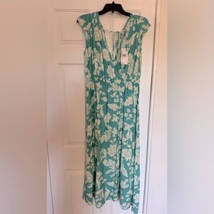 Mango Green Floral Maxi Dress size L